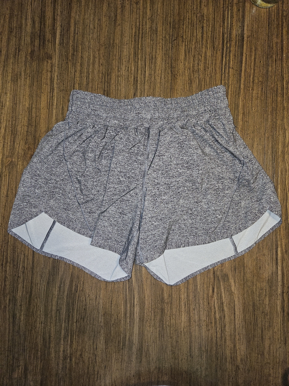 lululemon athletica Heather Gray Athletic Shorts with Light Contrast Trim